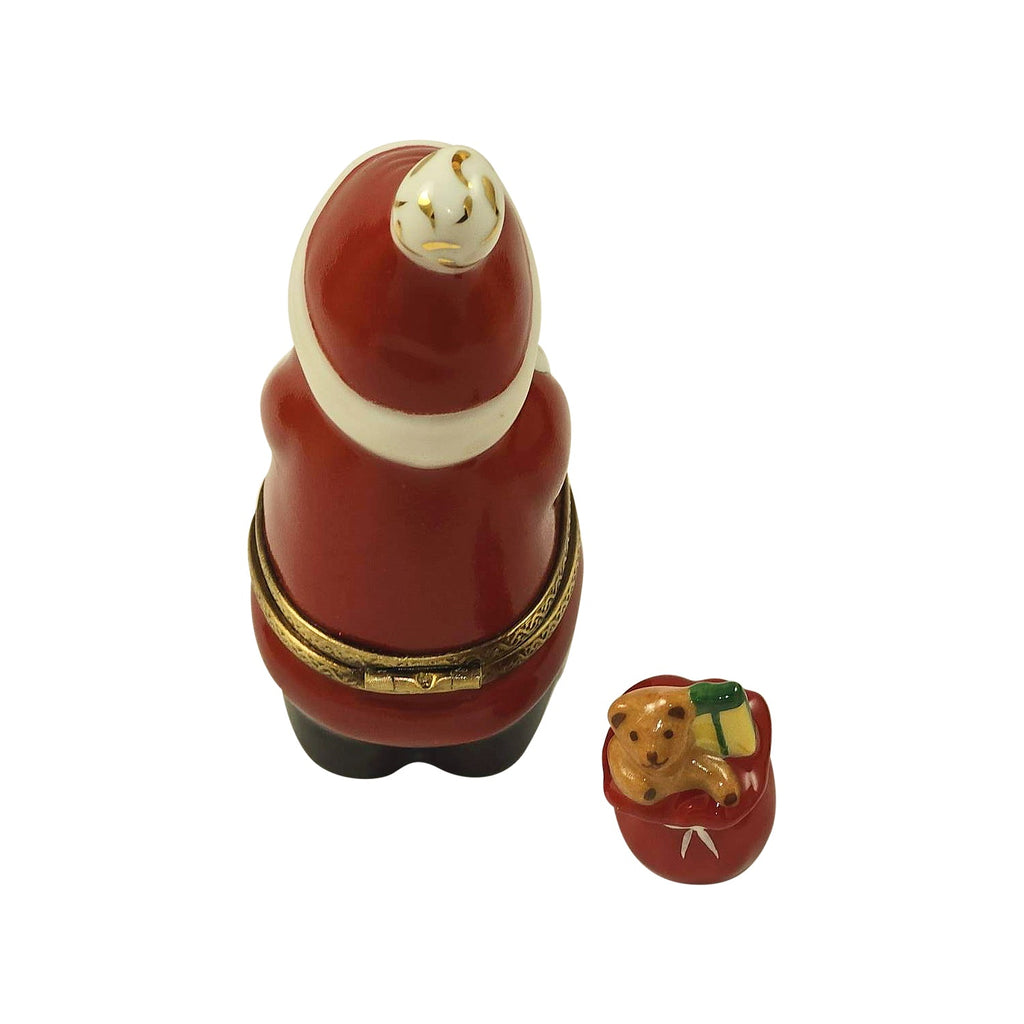 Santa with Teddy Bear Gift Bag Limoges Box, view 3