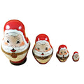 Four Nesting Santa Limoges Box for Christmas Decor, a hand-painted Limoges porcelain gift