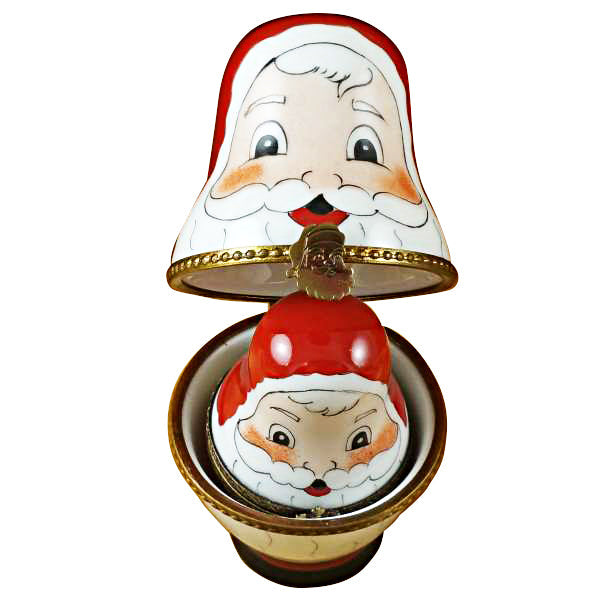 Four Nesting Santa Limoges Box for Christmas Decor, view 5