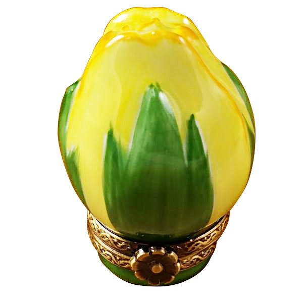 Mini Yellow Rose Bud Limoges Box for Spring Gifting, a hand-painted Limoges porcelain gift