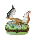 Authentic Rabbit Seasaw Limoges box, hand-painted in France, from Limoges Boutique