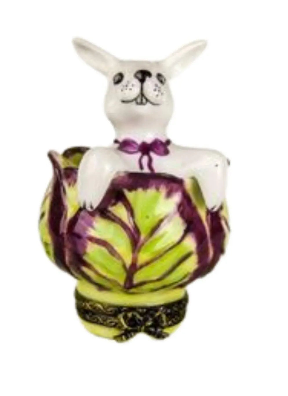 Authentic Rabbit in Lettuce Limoges box, hand-painted in France, from Limoges Boutique