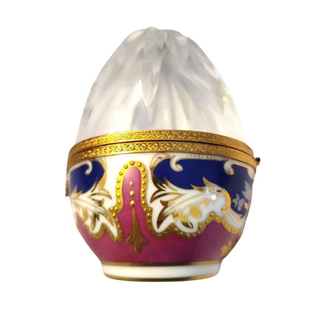 Large 5 Crystal Egg 18K Gold Ring, 1 of 750 Limoges, view 2