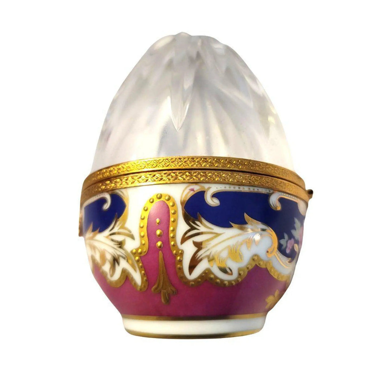 Hand-painted Large 5 Crystal Egg 18K Gold Ring, 1 of 750 Limoges box, French artistry for lovers of fine art