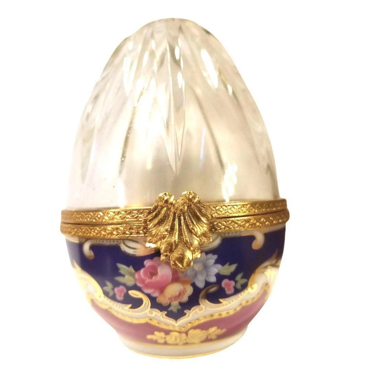Large 5 Crystal Egg 18K Gold Ring, 1 of 750 Limoges box painted by hand in Limoges, France, a gift to treasure