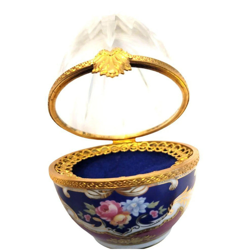 Large 5 Crystal Egg 18K Gold Ring, 1 of 750 Limoges, view 5