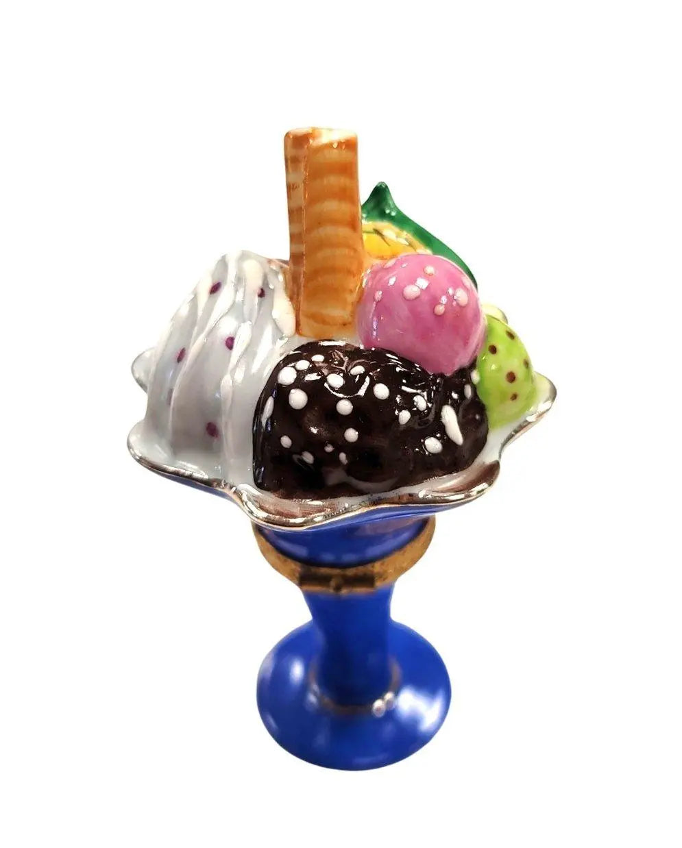 Ice Cream Sunday with Fruit Limoges box painted by hand in Limoges, France, a gift to treasure
