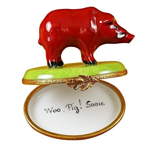 Red Boar Pig Limoges Box for Collectors, view 2