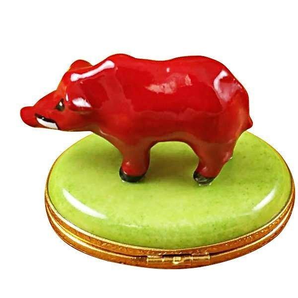 Red Boar Pig Limoges Box for Collectors, view 3