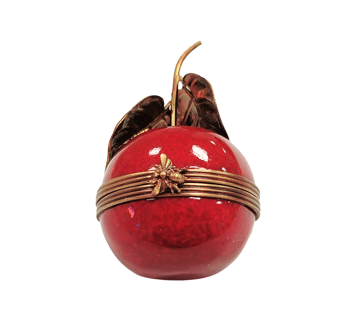 Red Cherry Figurine Brass Stem, a hand-painted Limoges porcelain gift