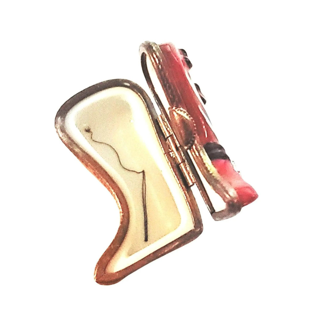A thoughtful gift for Francophiles: the Red Mini Cowboy Boot Limoges box