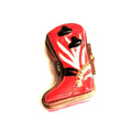 Genuine Red Mini Cowboy Boot Limoges box painted by hand in France, from Limoges Boutique