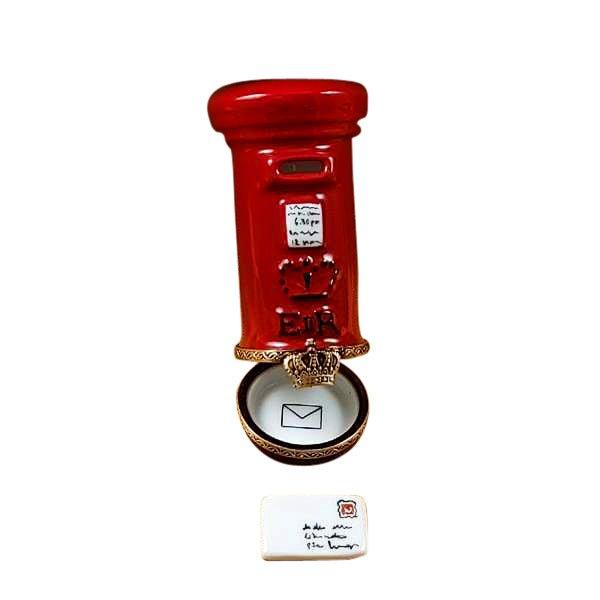 A thoughtful gift for Francophiles: the Red English Post with Removable Letter Limoges box