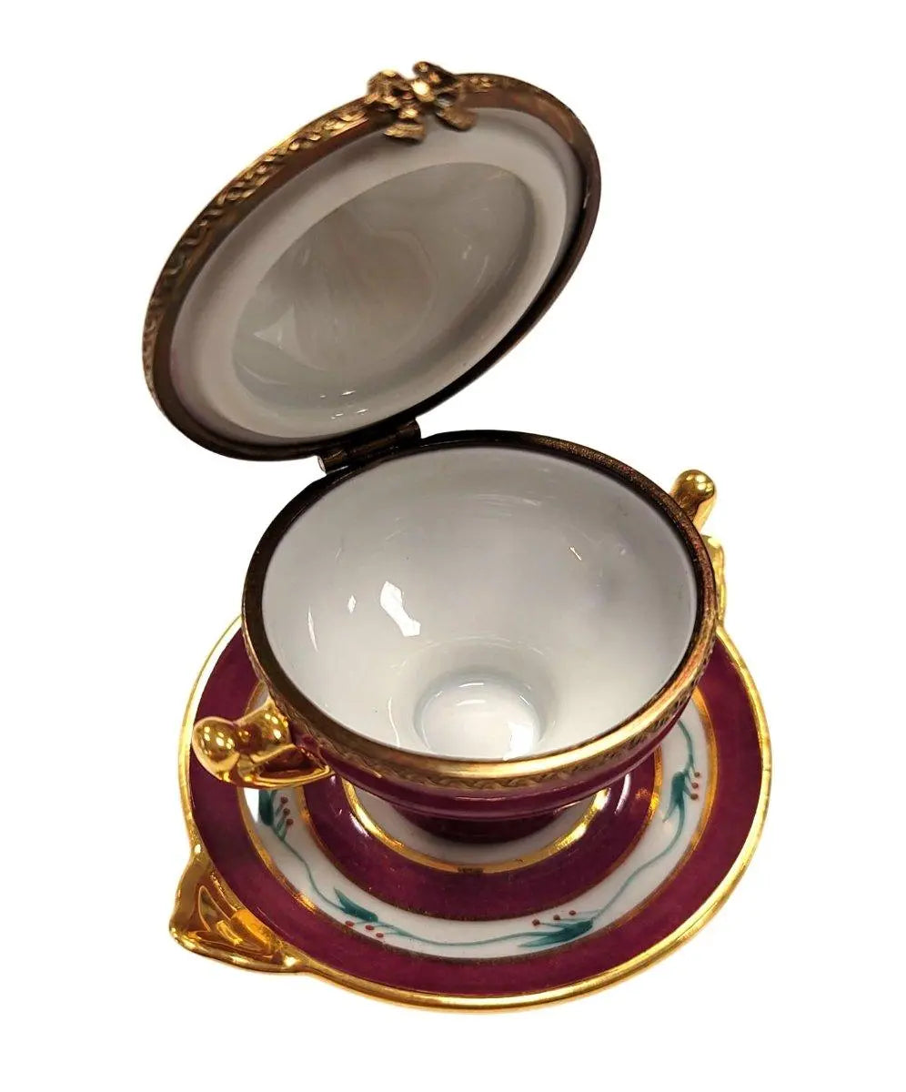 Red Soup Toureen Limoges Box Figurine for Collectors, view 5