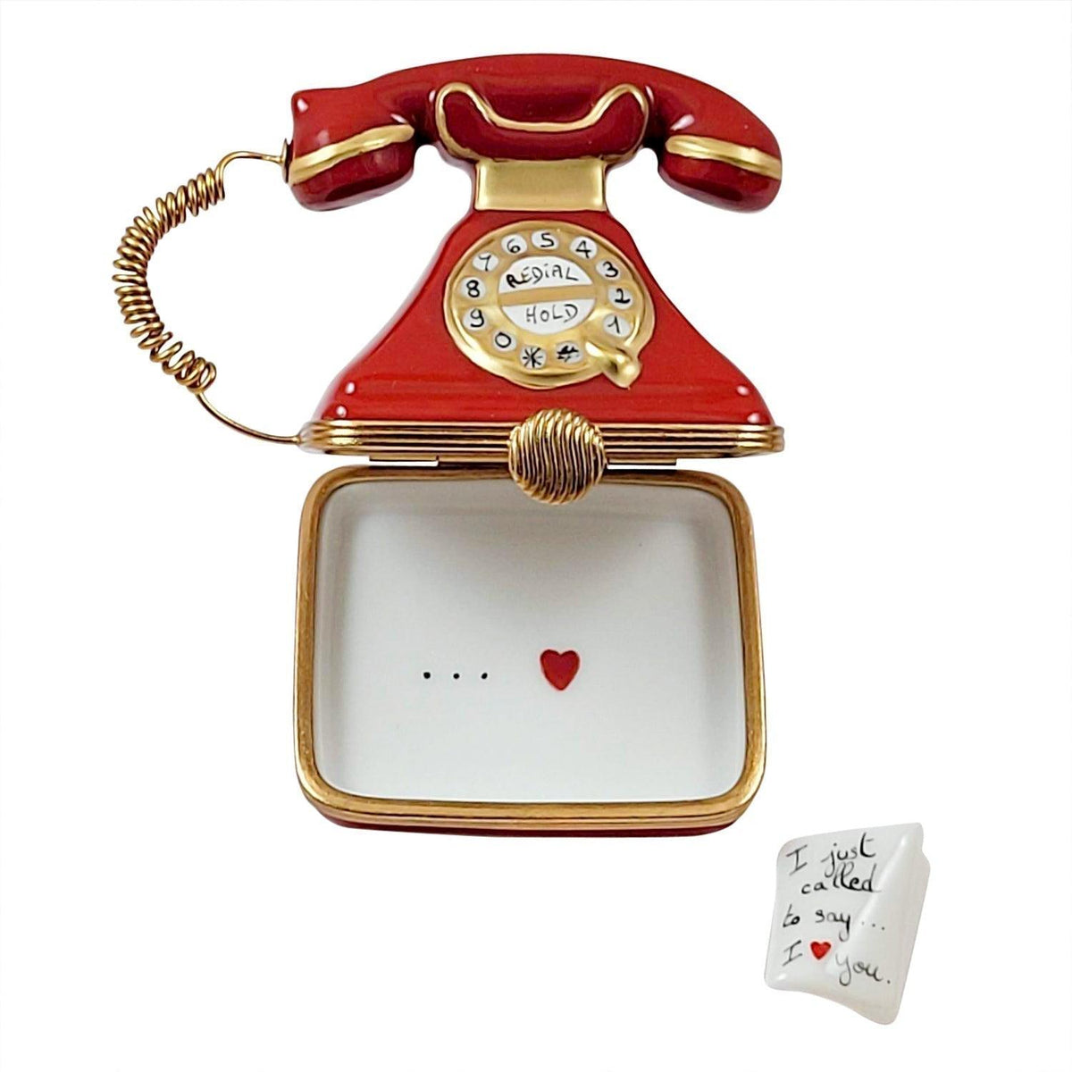 Red Telephone with Called to Say I Love You Limoges Box, view 3
