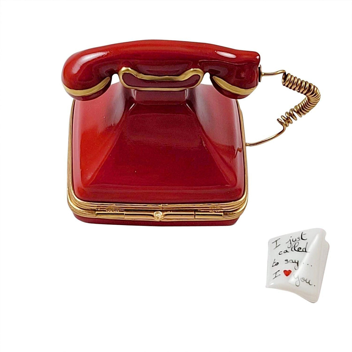 Red Telephone with Called to Say I Love You Limoges Box, view 4