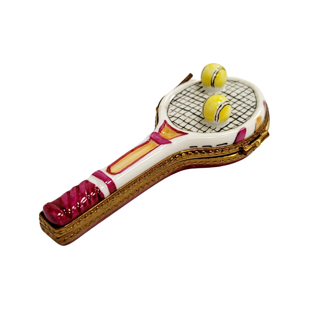 Red Tennis Racquet 2 Balls Limoges Box, view 5