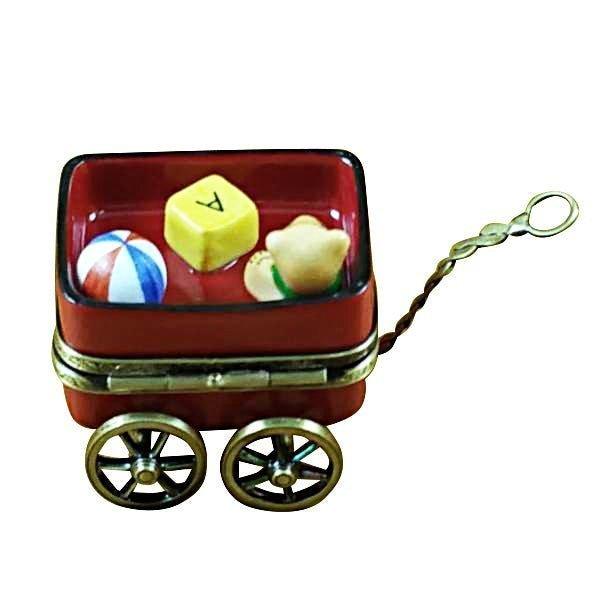 Red Wagon with Teddy Bear Limoges Box, view 4