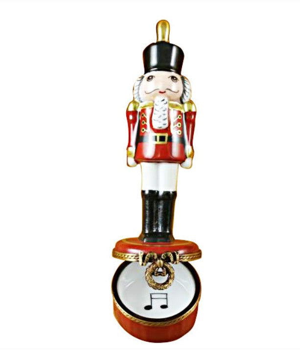 Nutcracker with Plume on Red Base Limoges Box, view 2