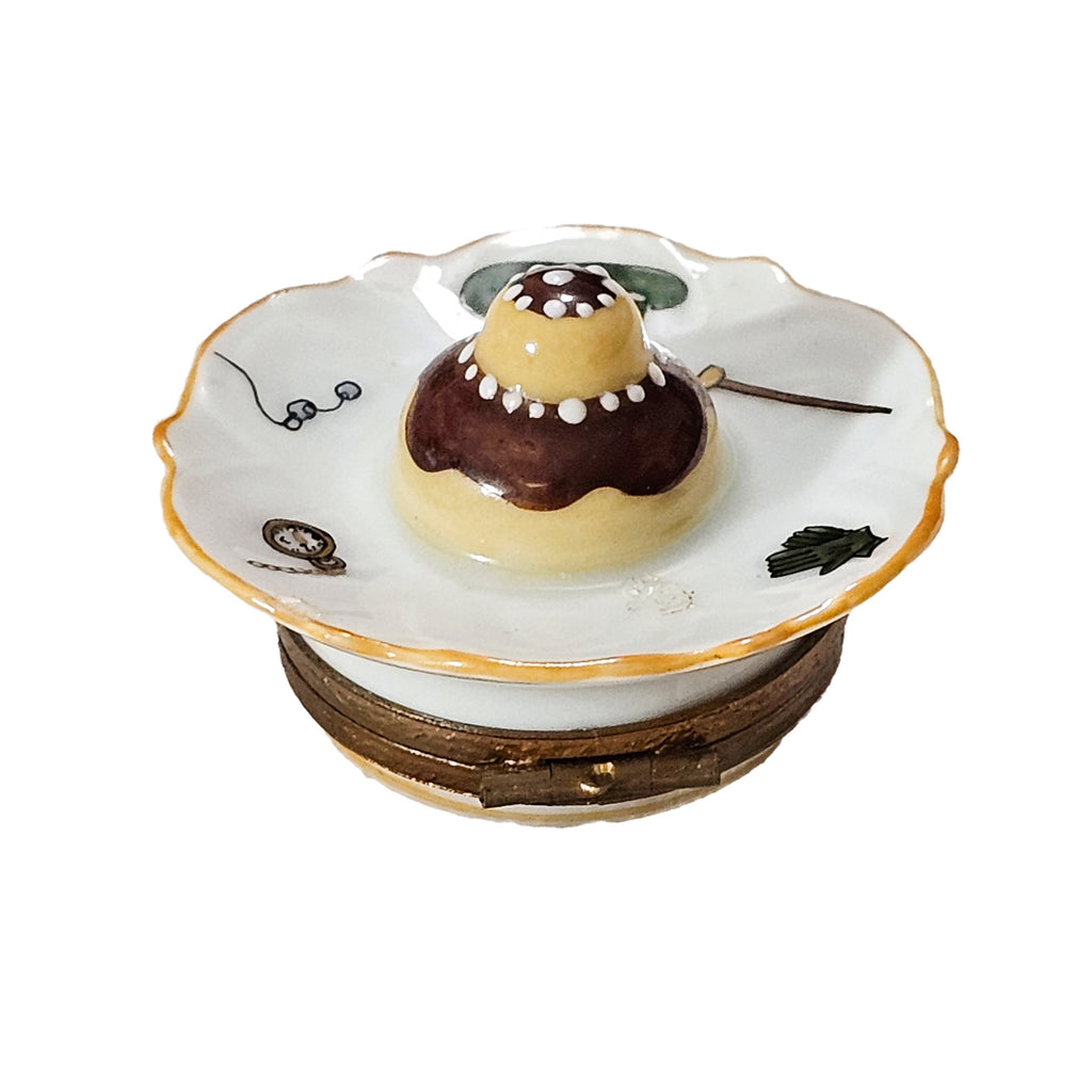 Cream Puff Eclair Dessert on Plate Limoges Box Figurine, view 4