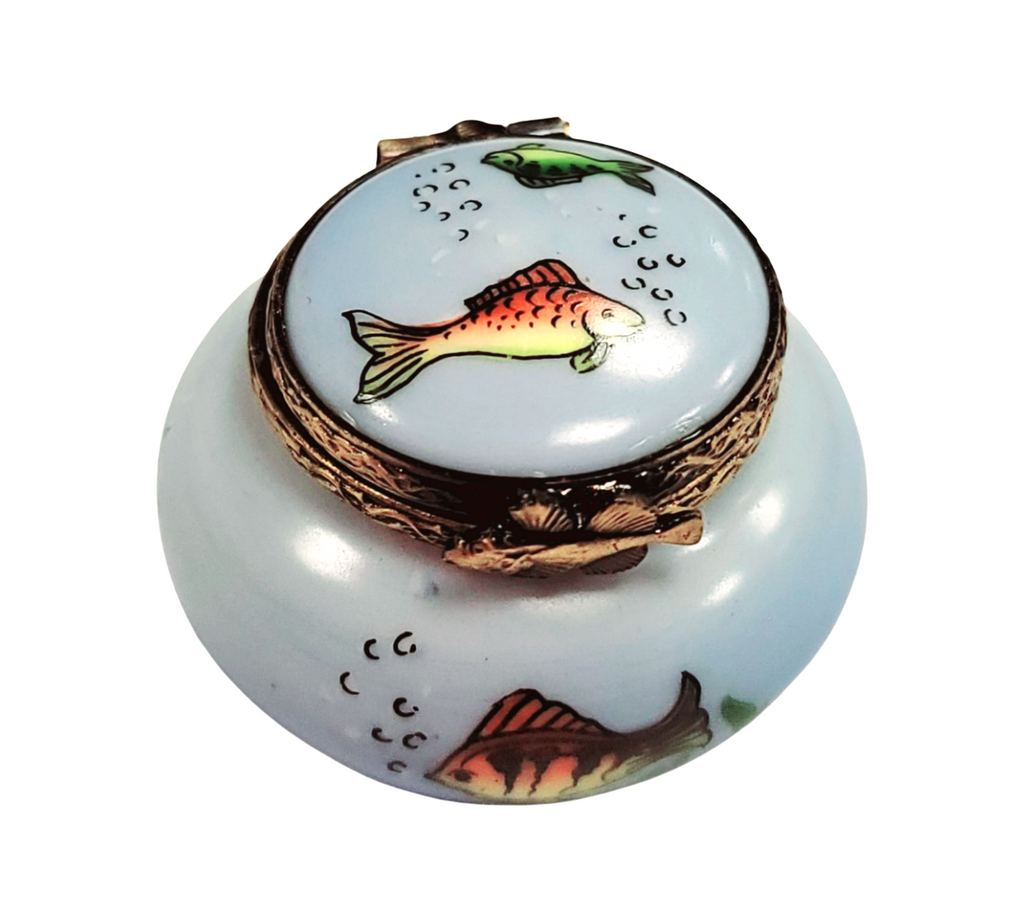 Fish in Bowl Retired Limoges Box Figurine for Collectors, view 3
