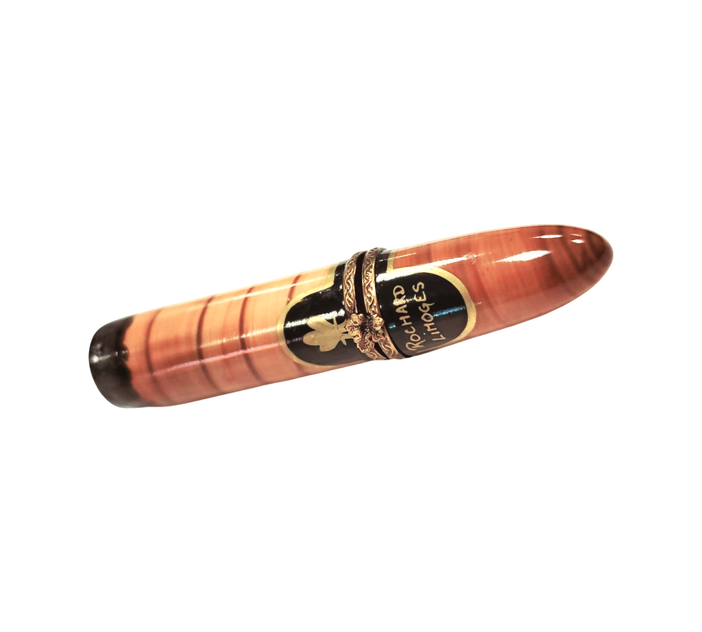 Authentic Rochard Single Cigar for Aficionados Limoges box, hand-painted in France, from Limoges Boutique