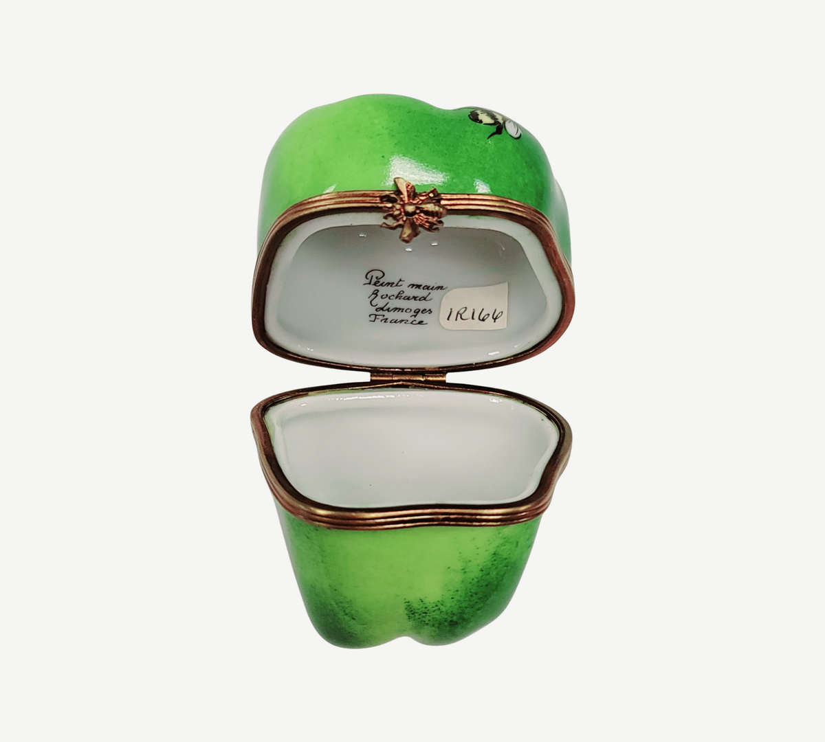 Rochard Green Pepper w Bee Porcelain Limoges Box Collectible, view 2