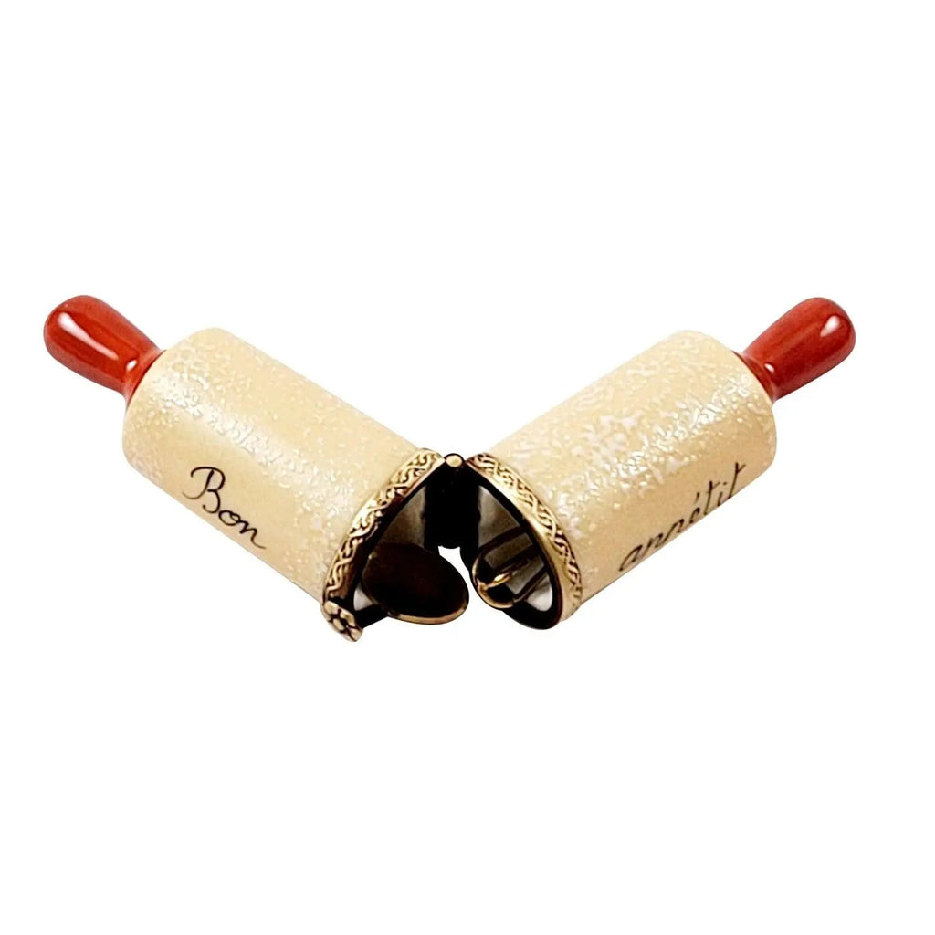 Hand-painted Rolling Pin with Utensils Limoges box, French artistry for lovers of fine art
