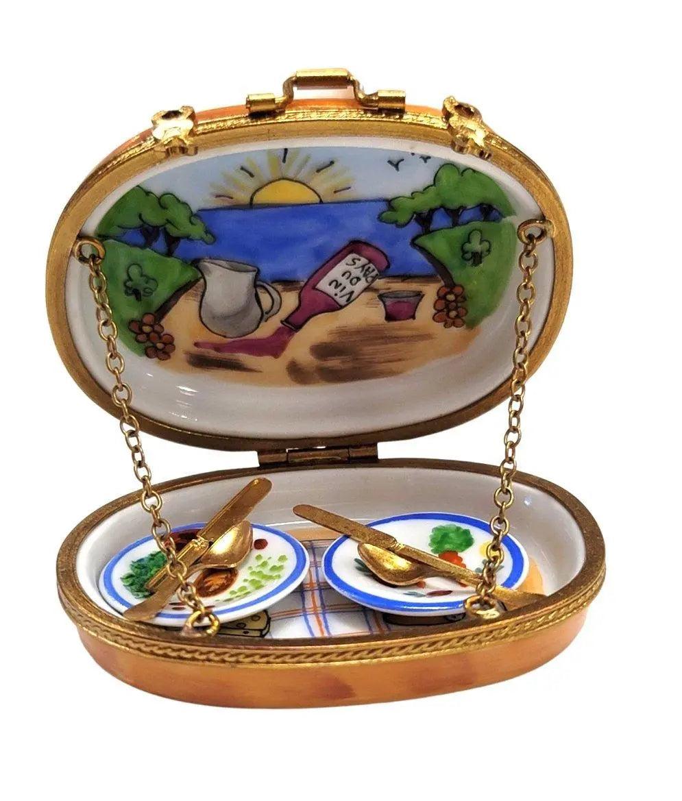Romantic Picnic for Two Limoges Box Figurine Gift, view 6