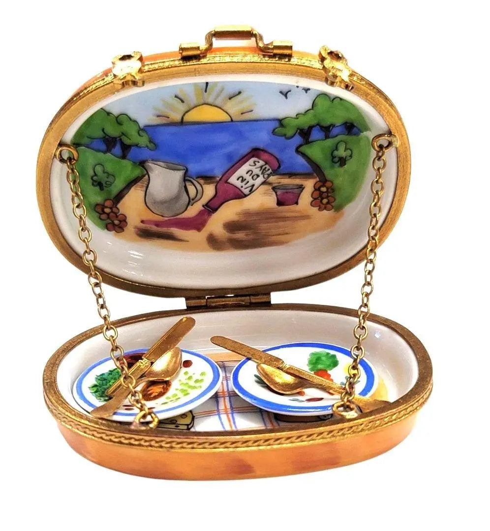 Limoges Boutique presents the Romantic Picnic for Two, a genuine Limoges box painted by hand in France