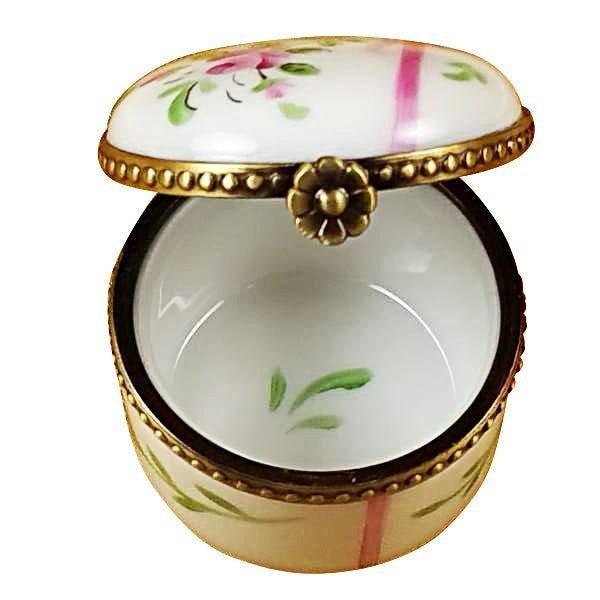 Round Pink First Curl Limoges Box Baby Keepsake Gift, view 2