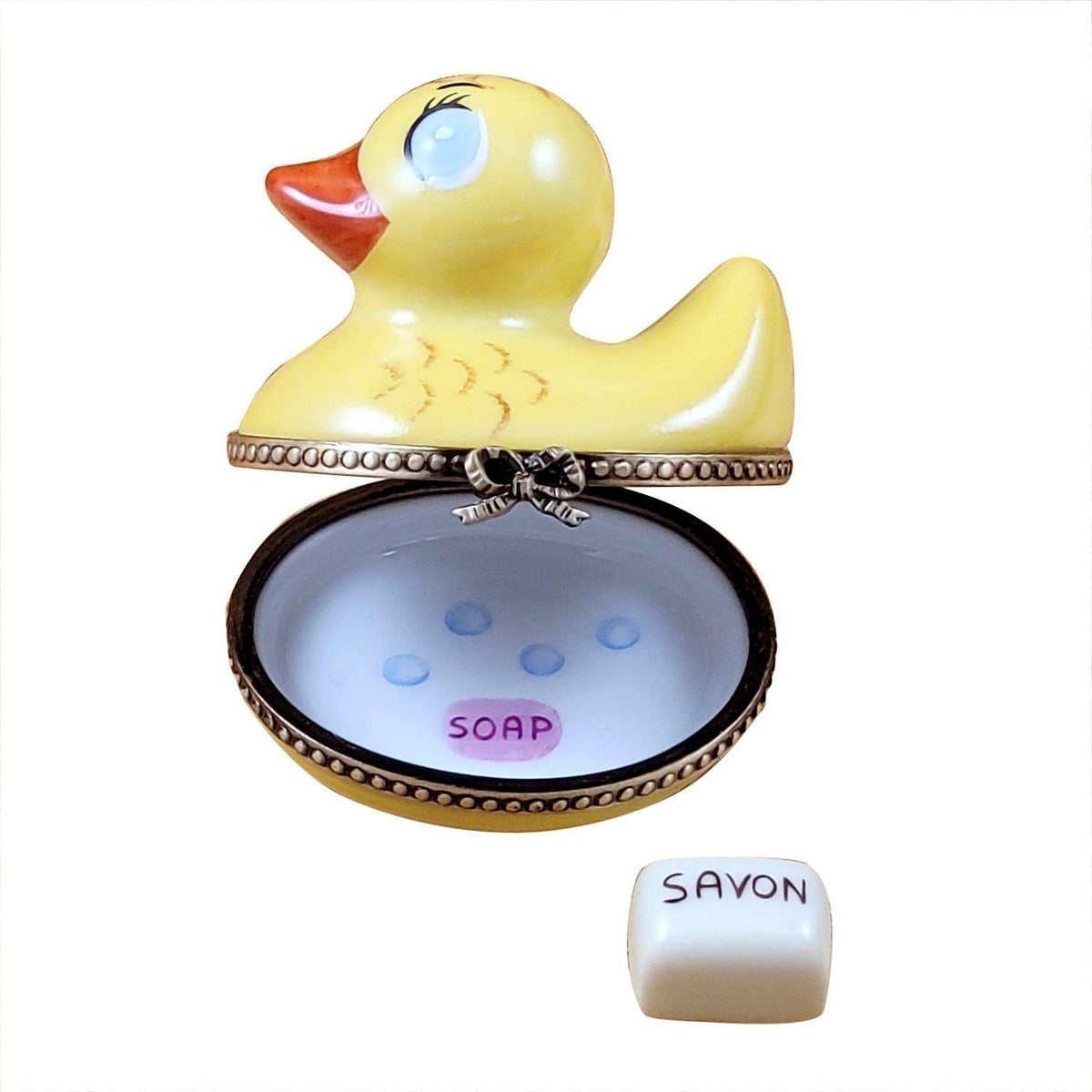 Gift idea for someone who loves France: Rubber Duck with Yellow Soap Limoges box