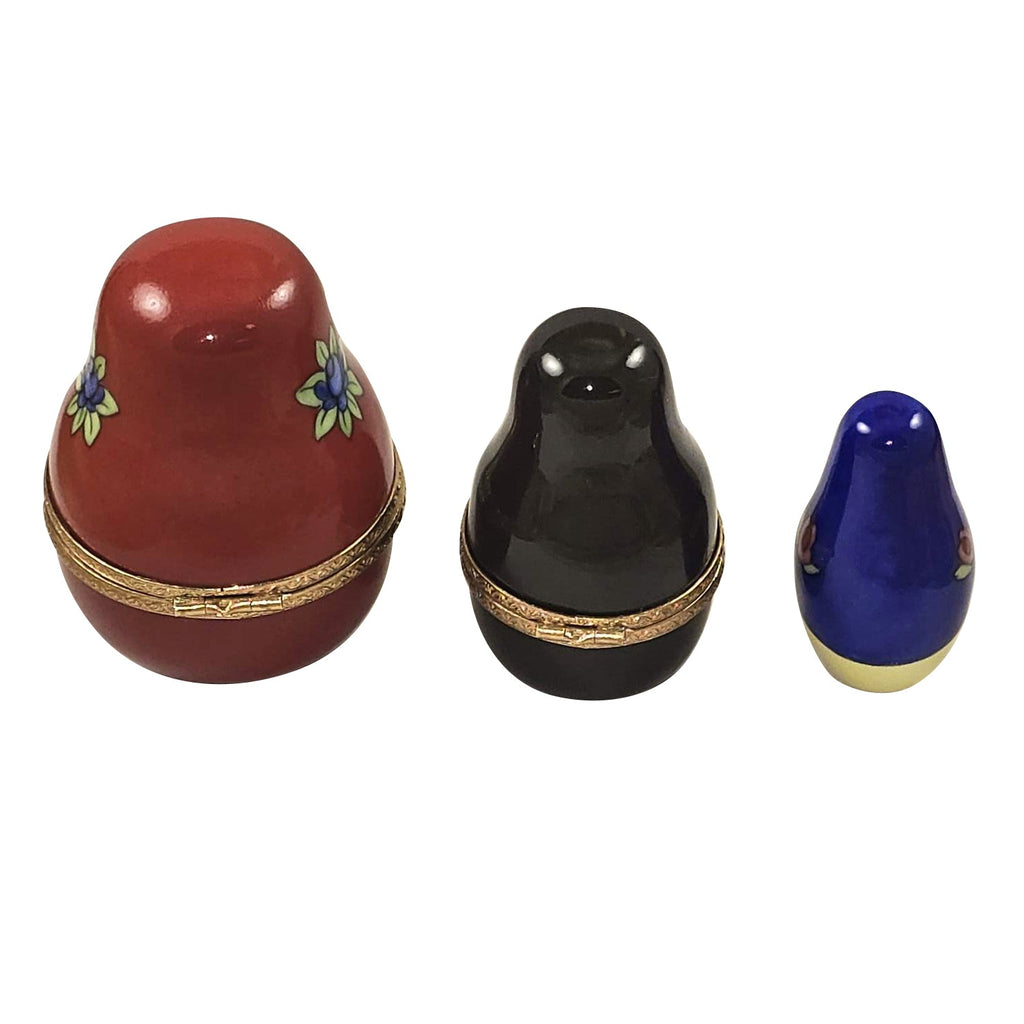 Russian Dolls 3 Red Scarf Limoges Box, view 3