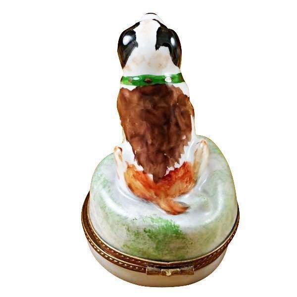 Hand-painted Saint Bernard Limoges box, French artistry for lovers of fine art