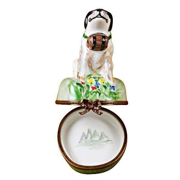 Saint Bernard Limoges box painted by hand in Limoges, France, a gift to treasure