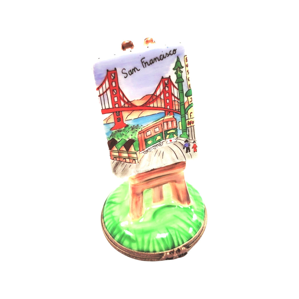 San Francisco Easel Limoges Box for Art Lovers, a hand-painted Limoges porcelain gift