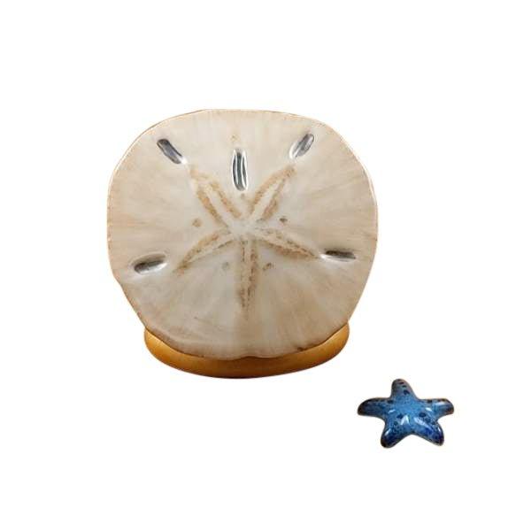 Sand Dollar with Starfish by Rochard, an authentic French Limoges box from Limoges Boutique