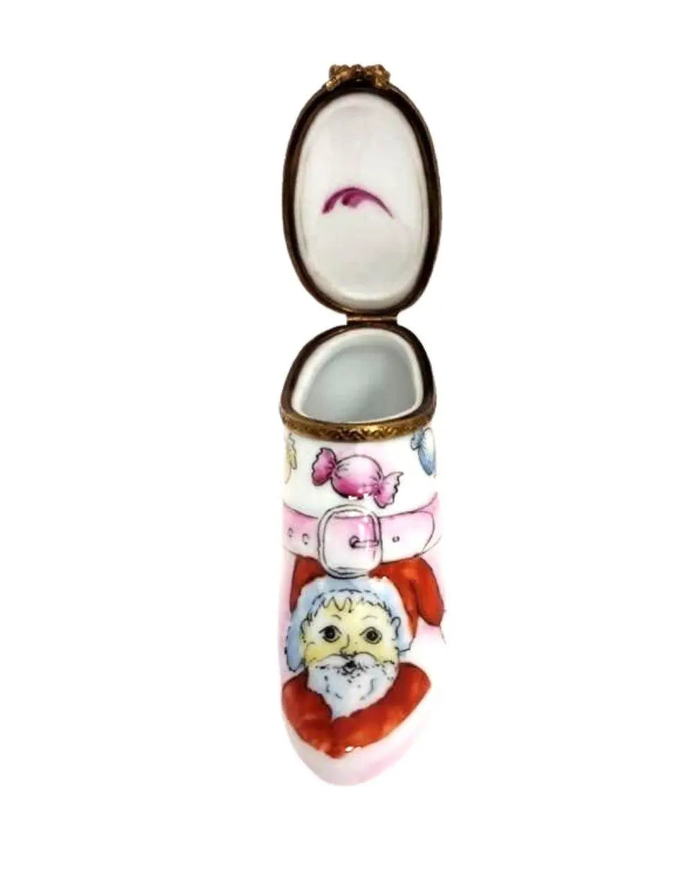 Santa Boot Shoe w Candy Fashion Limoges Box Figurine, view 2