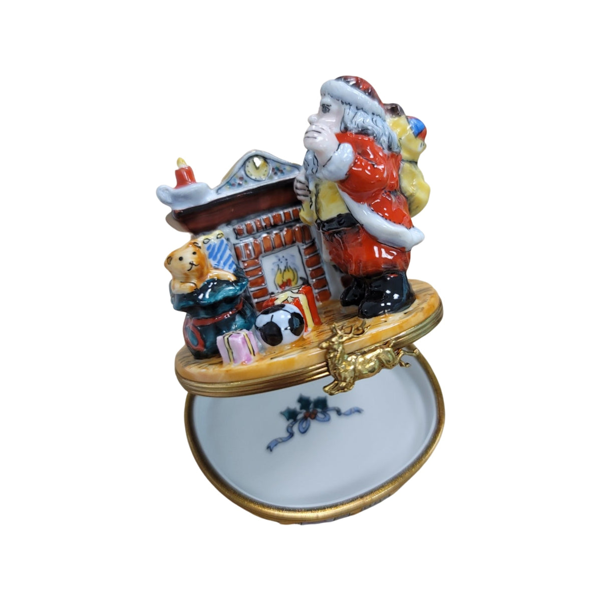 Santa Fireplace Figurine Limoges Box, view 2