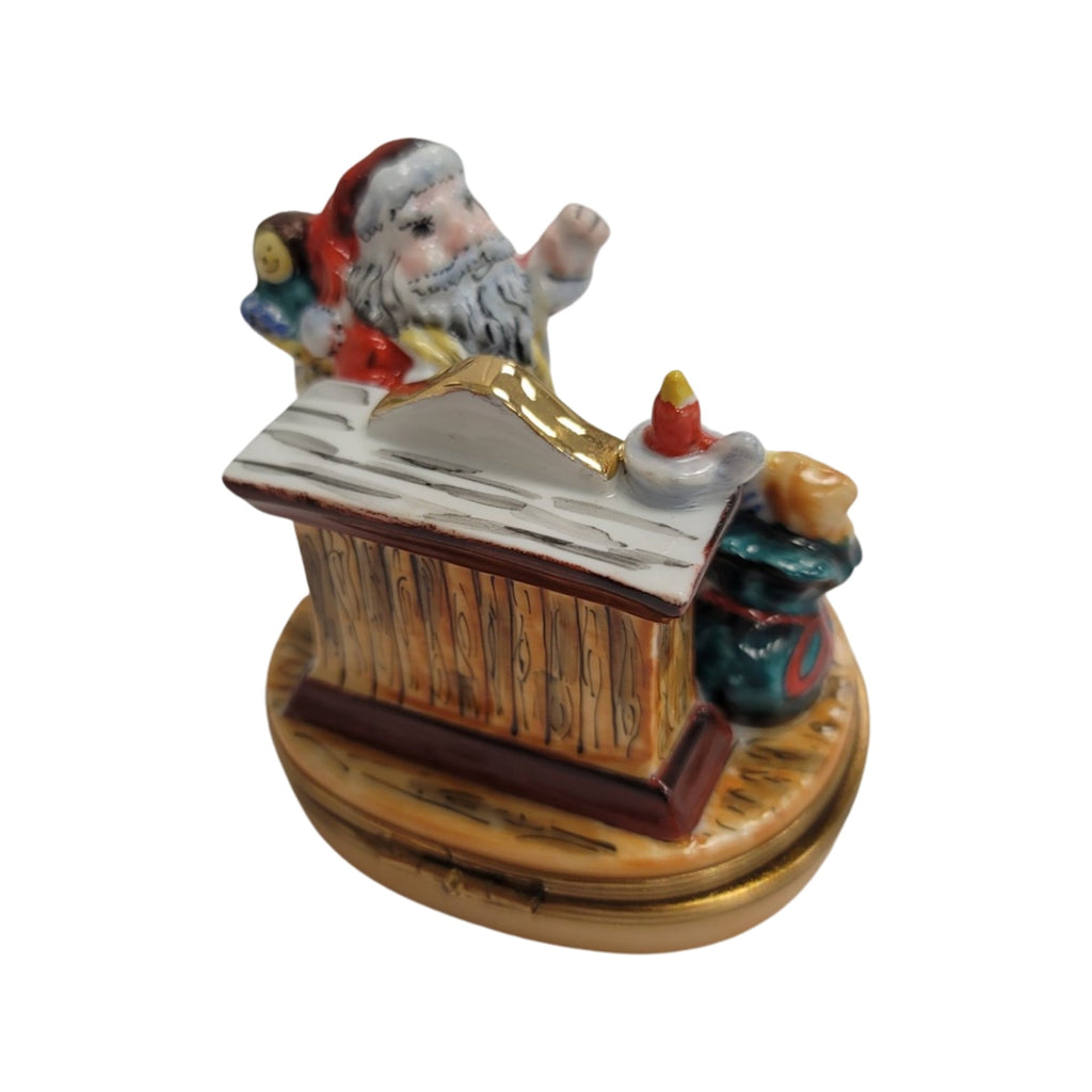 Santa Fireplace Figurine Limoges Box, view 3