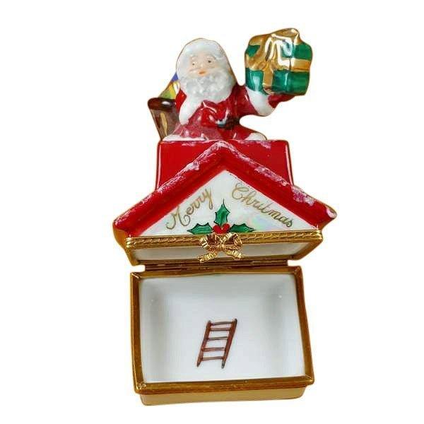 A thoughtful gift for Francophiles: the Santa Claus on Roof with Presents Christmas Limoges box