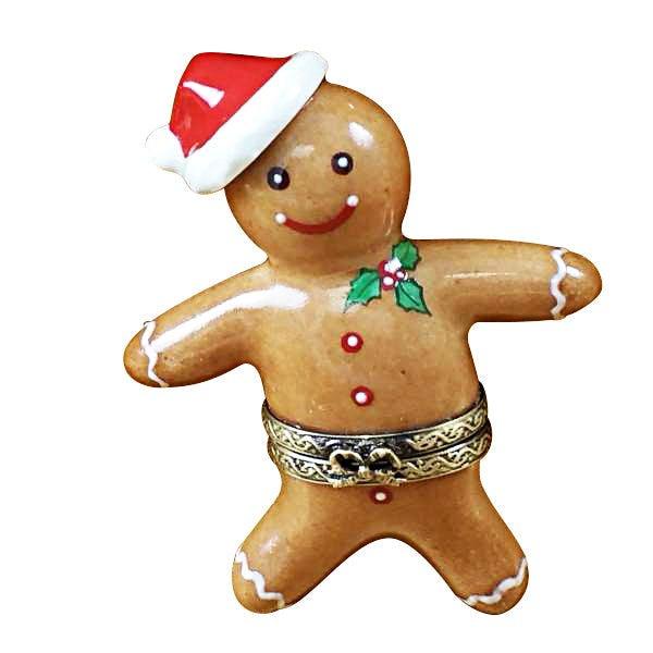 Santa Gingerbread Man with 3D Hat & Removable Peppermint Candy, view 3