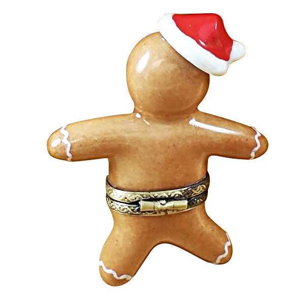 The Santa Gingerbread Man with 3D Hat & Removable Peppermint Candy, a Limoges keepsake with true French charm