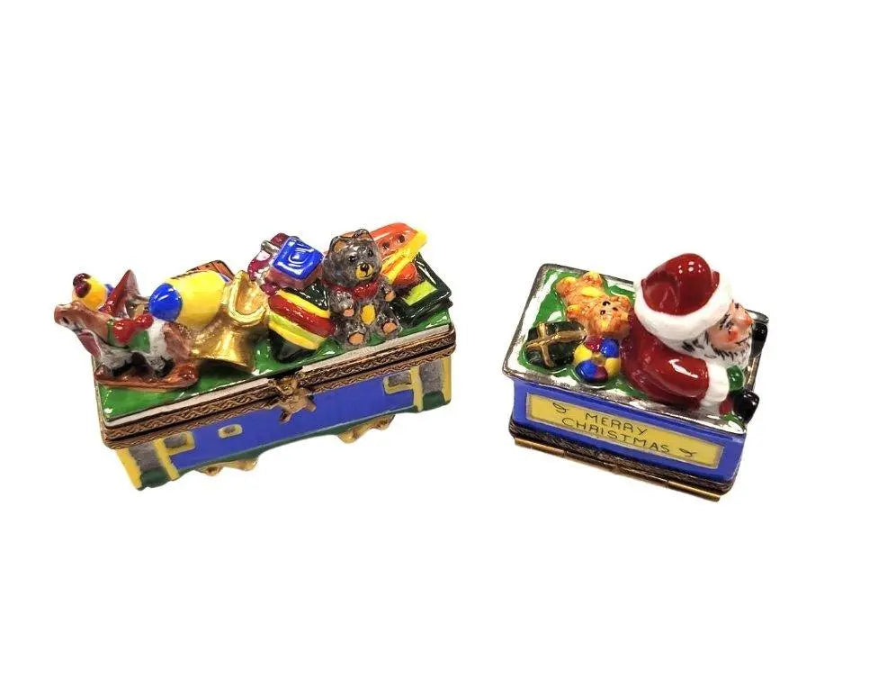 2 Piece Santa Train Christmas Limoges Box Figurine, view 13