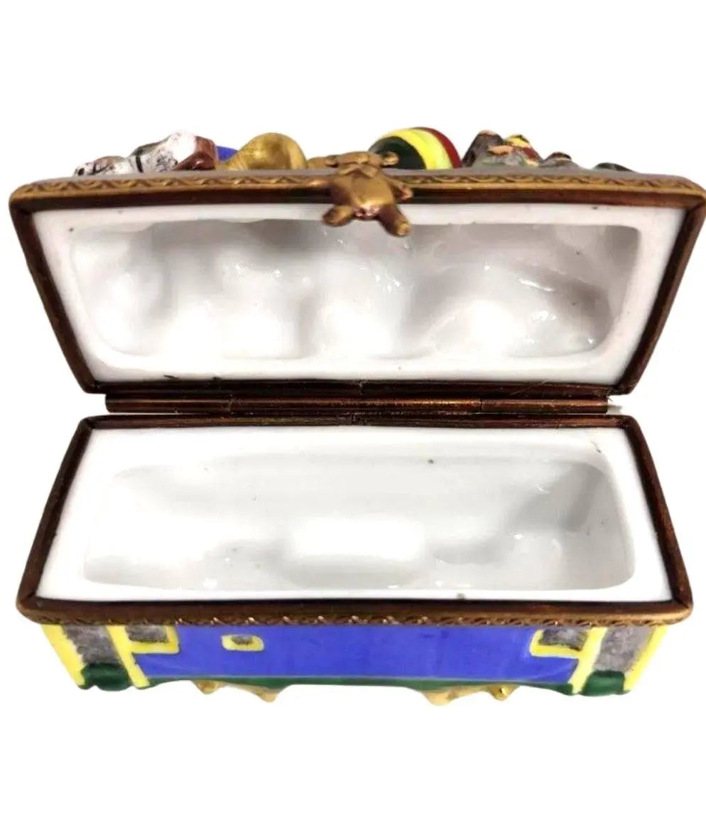 2 Piece Santa Train Christmas Limoges Box Figurine, view 3