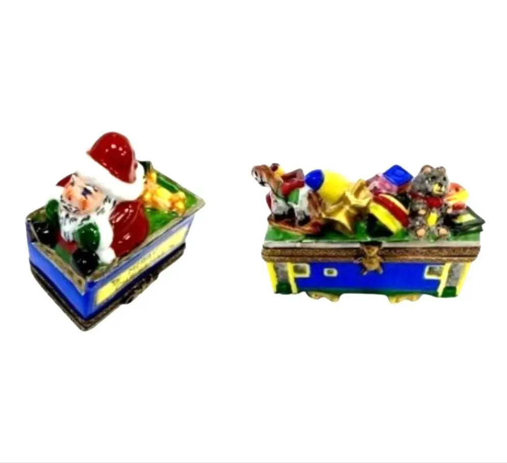 2 Piece Santa Train Christmas Limoges Box Figurine, view 5