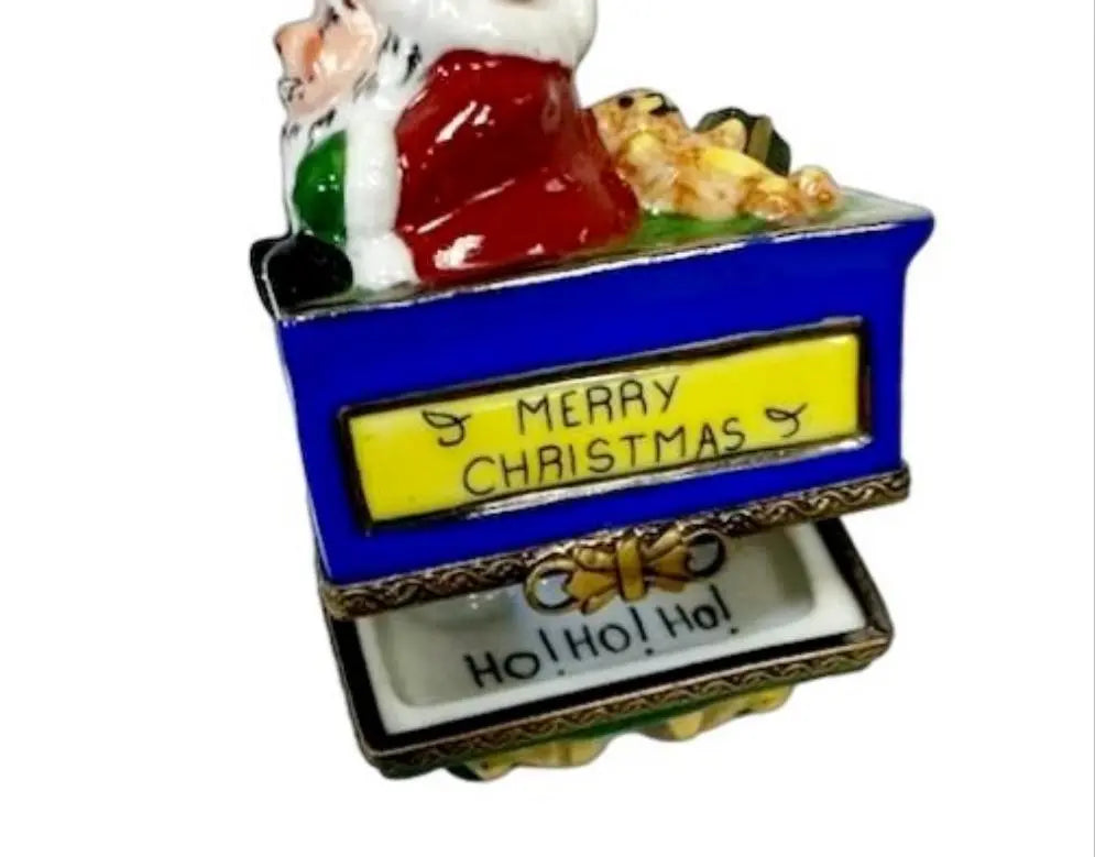 2 Piece Santa Train Christmas Limoges Box Figurine, view 6