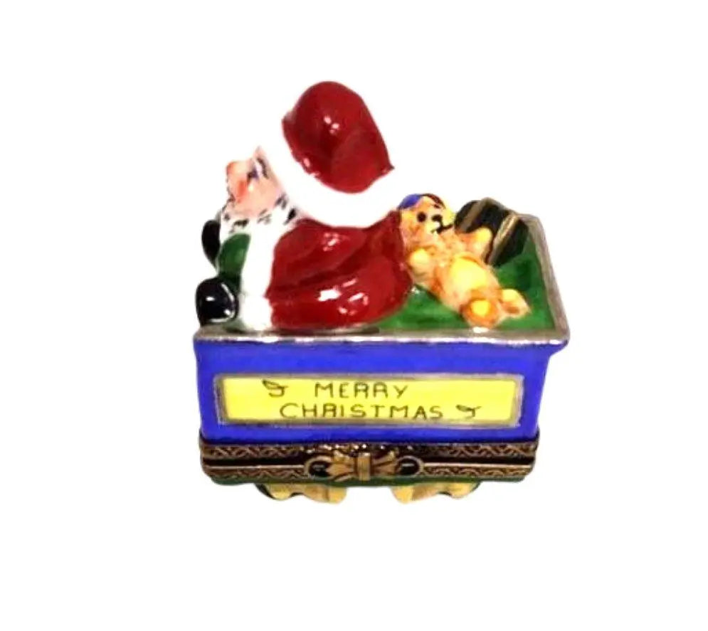 2 Piece Santa Train Christmas Limoges Box Figurine, view 9