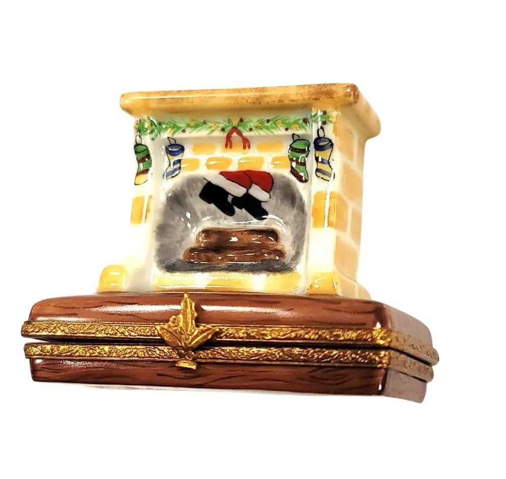 Santa in Fireplace Christmas Limoges Box Figurine Gift, view 12