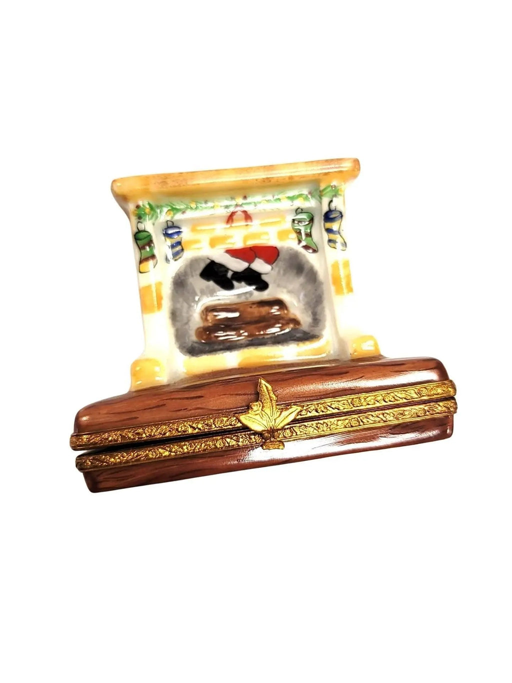 Santa in Fireplace Christmas Limoges Box Figurine Gift, view 13